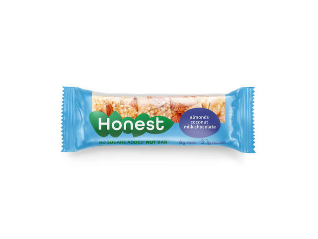 Baton cu migdale, cocos si ciocolata Honest 35g