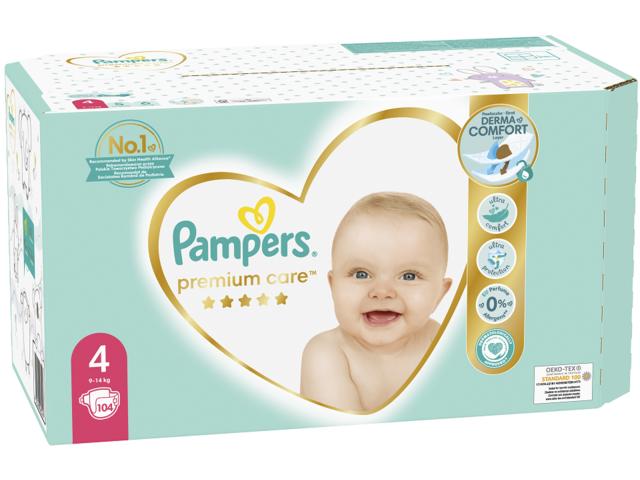 Scutece Premium Care Marimea 4 9-14 kg 104buc Pampers