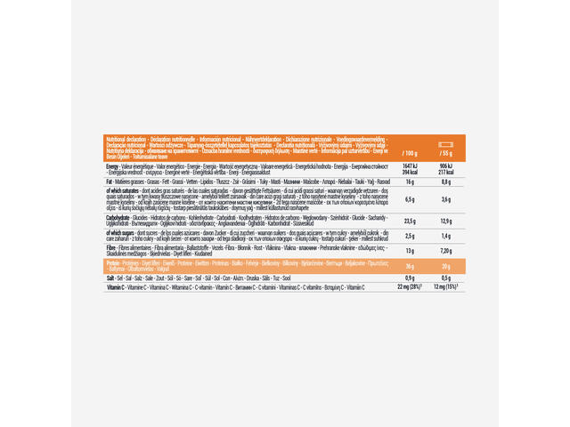 Baton proteic, conținut redus de zahăr, alune în ciocolată neagră x1