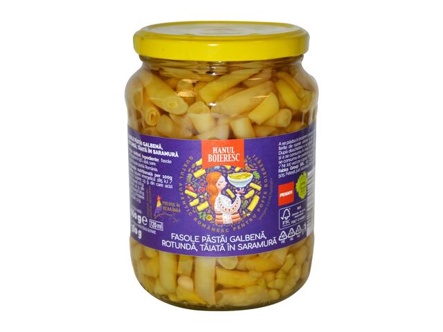 Hanul Boieresc Fasole pastai galbena, rotunda, taiata in saramura 660 g