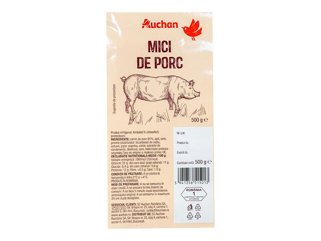 Mici de porc Auchan, atm, 500 g