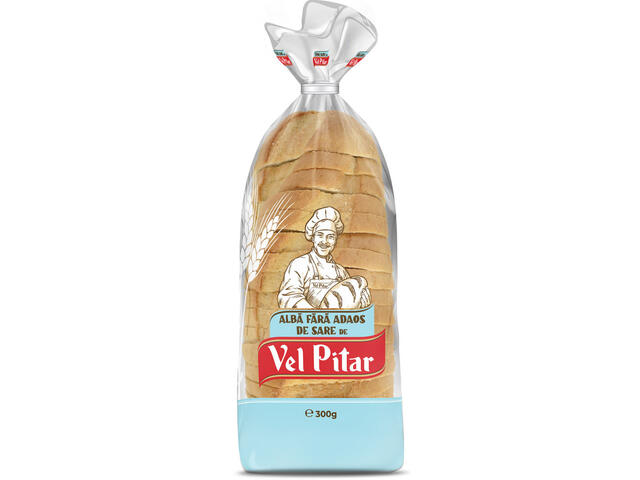 Paine alba Vel Pitar, fara adaos de sare, 300 g