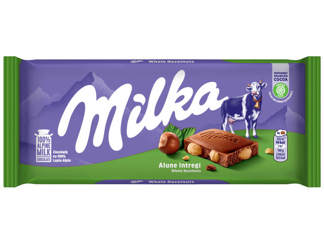 Milka ciocolata cu alune intregi 100g