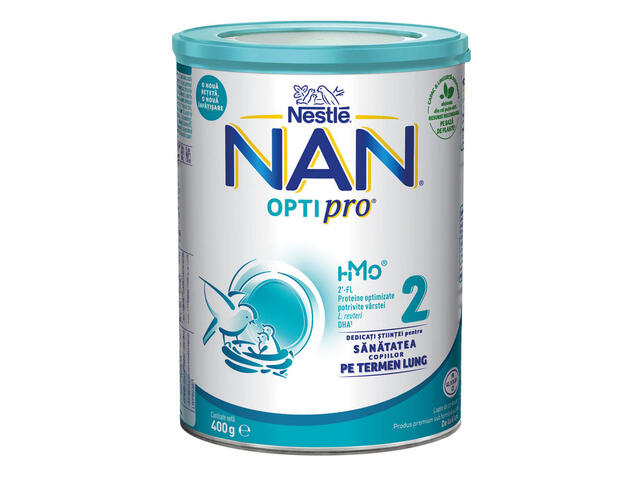 Formula de lapte pentru bebelusi Nestle Nan Optipro 2 HMO, 6-12 luni, 400 g