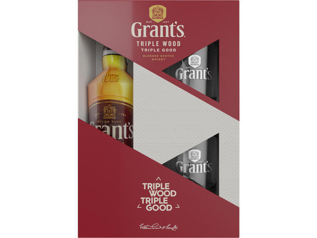 Grant's Triple Wood 0.7L+ 2 pahare