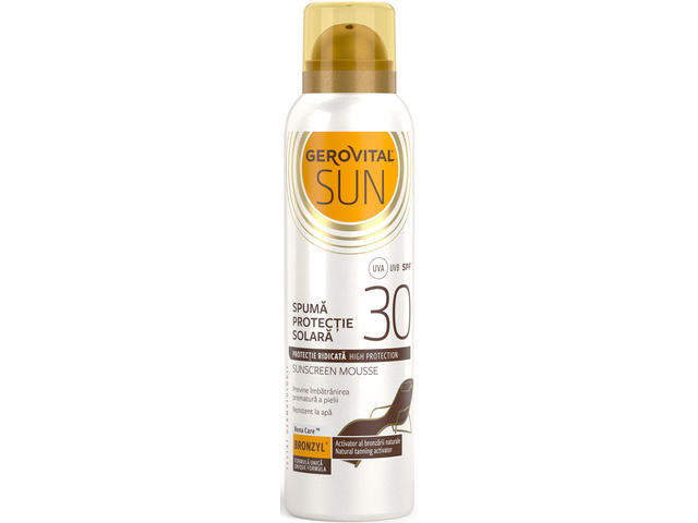 Spuma protectie solara SPF30 Gerovital Sun 150ML