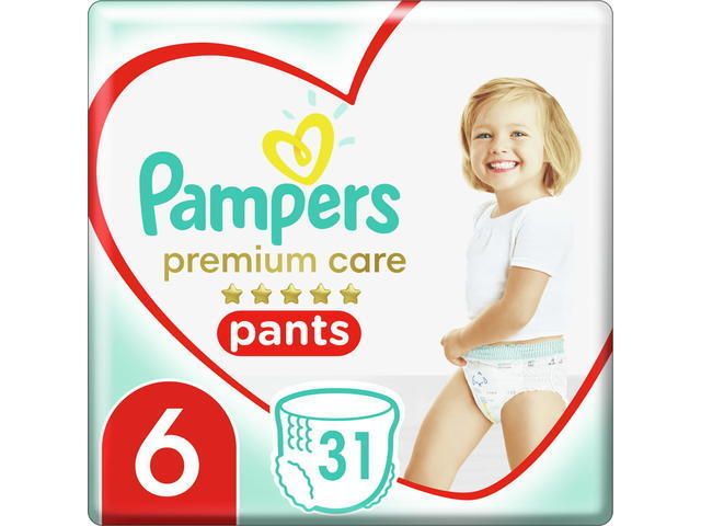 Scutece chilotel Premium Care Pants Marimea 6 15+kg 31buc Pampers