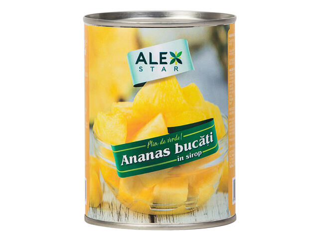 Alex Star Ananas cuburi in sirop 565 g