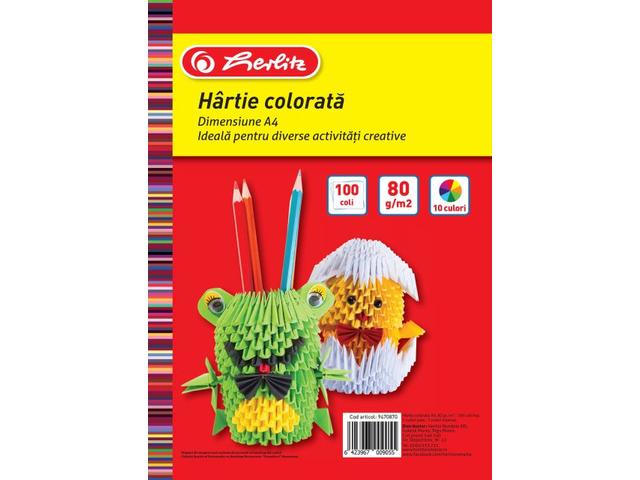 Hartie color A4, 80g, 100coli, div.culori