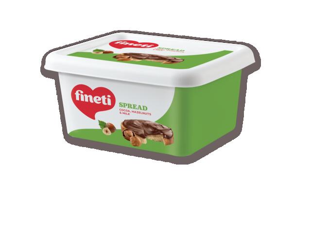 Fineti, crema cu cacao, alune de padure si lapte 600g.