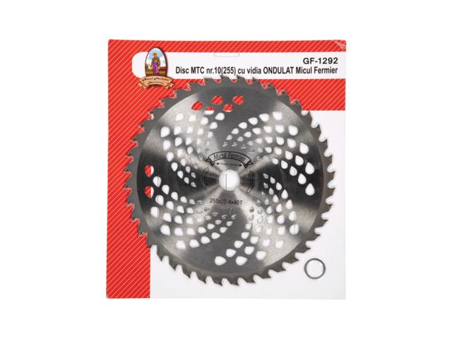 Disc motocoasa cu vidia ondulat Micul Fermier, 255 x 25.4 x 10 mm