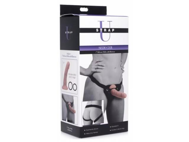 Strap-on U Strap Seducer 7 Inch Silicone Dildo Flesh