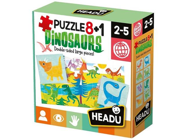 Puzzle 8+1, Dinozauri, Headu, 2-5ani