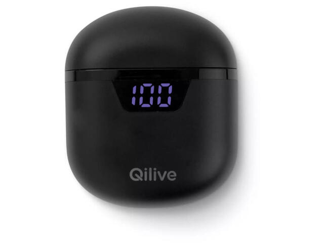 Casti fara fir True Wireless Stereo Qilive Q.1342, Bluetooth 5.3, Noise cancelling, microfon incorporat, negru