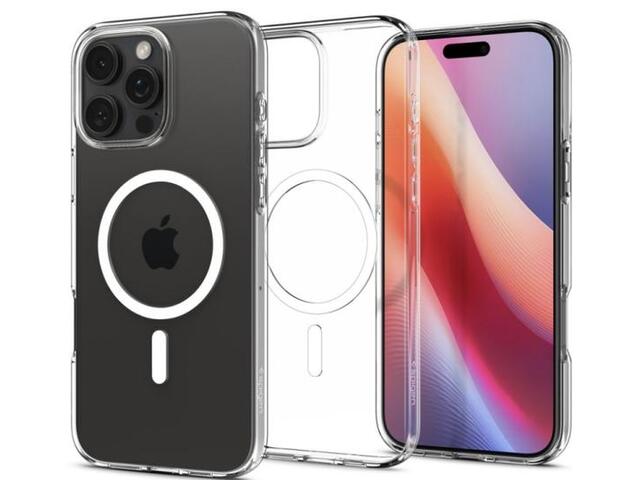 Husa MagSafe pentru Apple iPhone 16 Pro Max, Spigen, Liquid Crystal, Transparenta