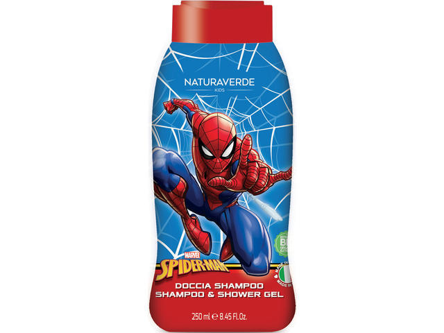 Sampon&Gel De Corp Cu Extract Organic De Ovaz Spiderman Natura Verde,Kids 250ML