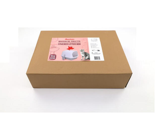 Litiera acoperita pentru pisici Auchan, 50 x 35 x 34 cm, diverse culori