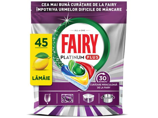 Detergent Capsule Automat Pentru Masina De Spalat Vase Fairy Platinum Plus, 45 Spalari