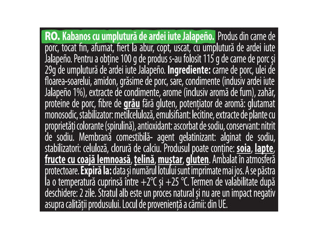 Carnati kabanos Snack It Extreme Jalapeno, 95 g