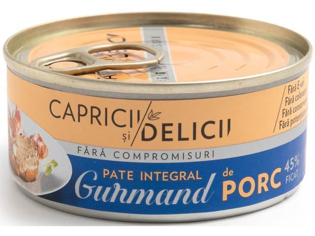 Capricii si Delicii pate integral Gurmand porc cu 45%  ficat 115 g