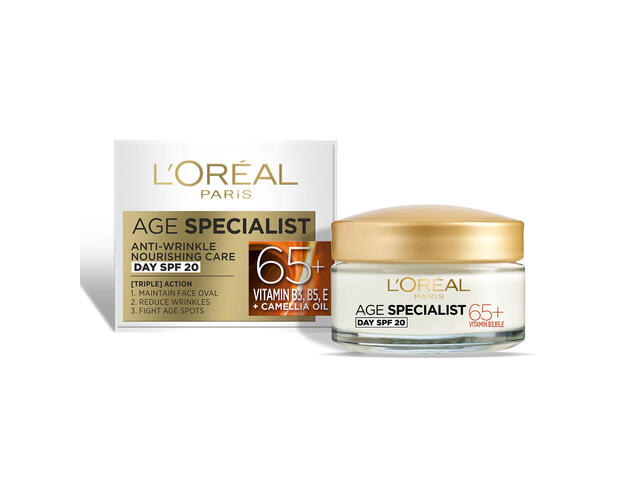 Crema antirid de zi pentru fata L'Oreal Paris Age Specialist 65+, 50 ML