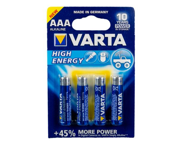 Baterii Varta High Energy, alcaline, AAA, 4 buc