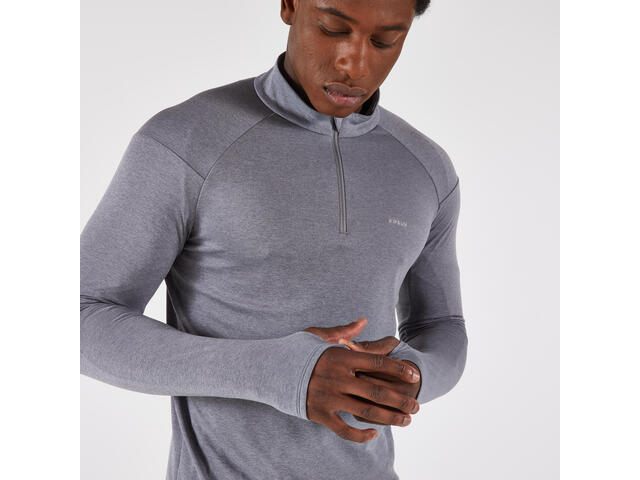 Bluză cu fermoar scurt, călduroasă și respirantă Kiprun Run 100 Gri Bărbați - XL