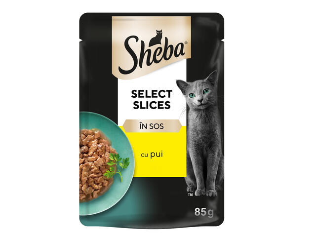 Hrana umeda pentru pisici cu pui Sheba Cuisine 85g