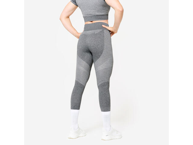 Colanţi 900 Fitness fără cusături cu talie înaltă Gri Damă   - XS