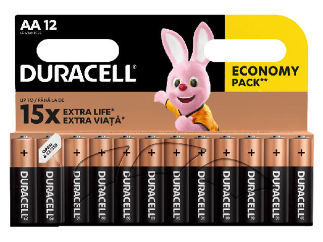 Set 12 baterii alcaline AA/R6 Duracell