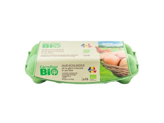 Oua ecologice M cod 0 Carrefour Bio 10 bucati