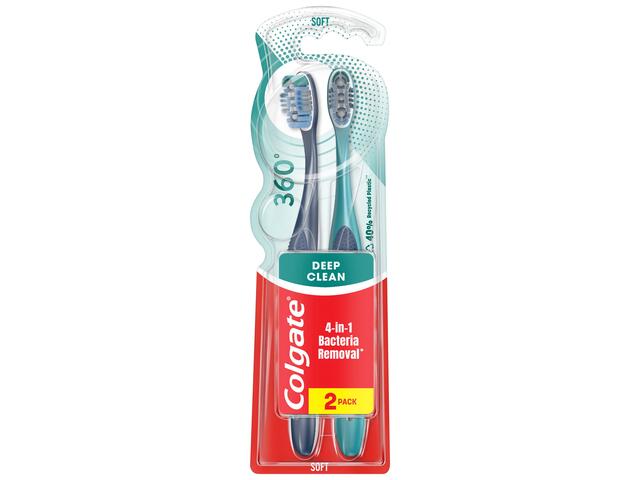 Pachet Promo: 2 X Periuta De Dinti Colgate 360 Whole Mouth Clean Soft