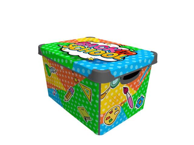 Cutie depozitare cu decor creioane, 20 L, Multicolor