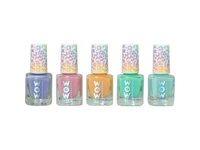 Set 5 lacuri de unghii in culori pastelate, Wow Generation, 6 ml