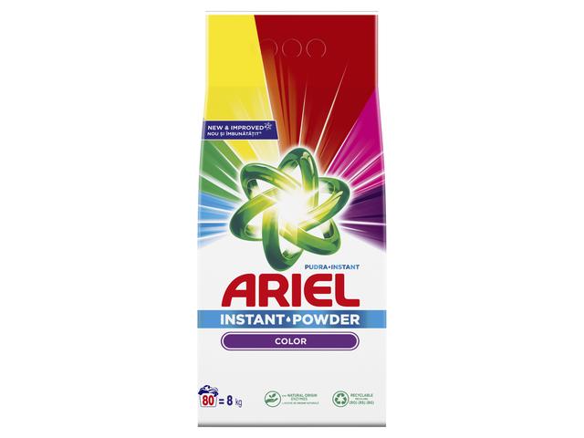 Detergent de rufe pudra Ariel Color 8 kg, 80 spalari