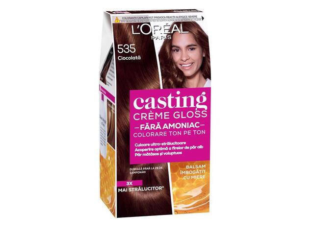 L Oreal Paris Casting Creme Gloss 535 Ciocolata Vopsea de par semi-permanenta fara amoniac, 180ml