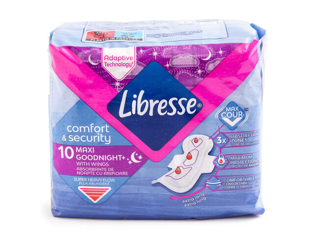 Absorbante Libresse Maxi Goodnight 10 bucati