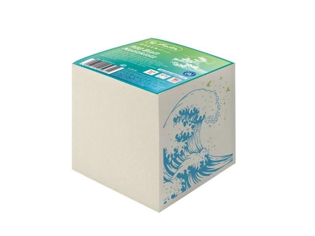 Cub hartie Herlitz, 90 x 90 mm, 80 g, 900 coli, GREENLine, Wave, alb