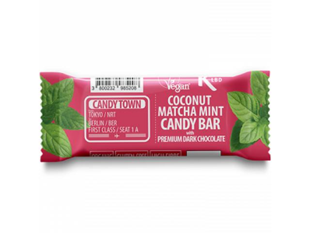 Baton cocos matcha menta glazura ciocolata fara gluten eco 50g - CANDY TOWN