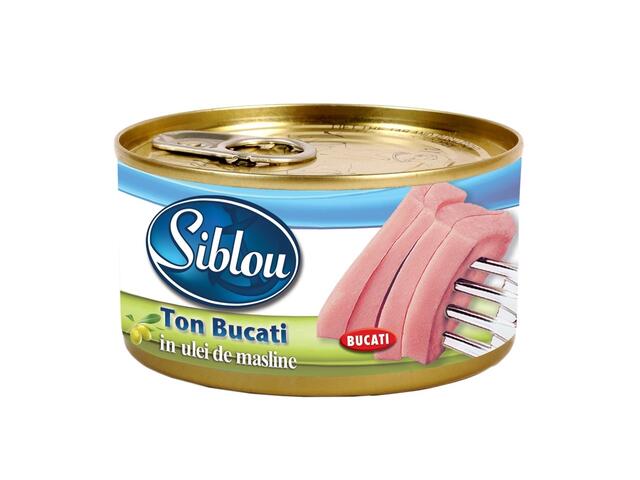 Siblou Ton bucati in ulei masline 185g