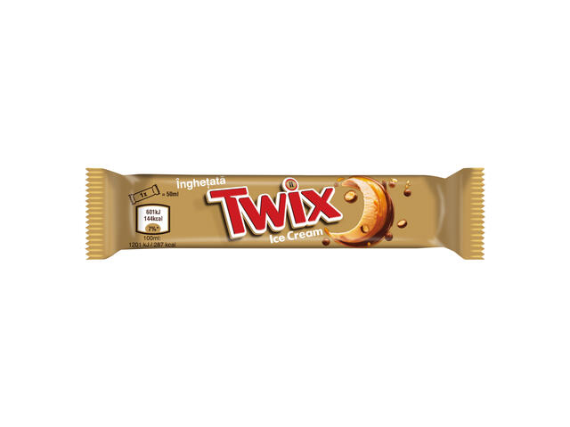 Twix Ice Cream inghetata cu caramel, bucati de biscuit, cu glazura de cacao 40g