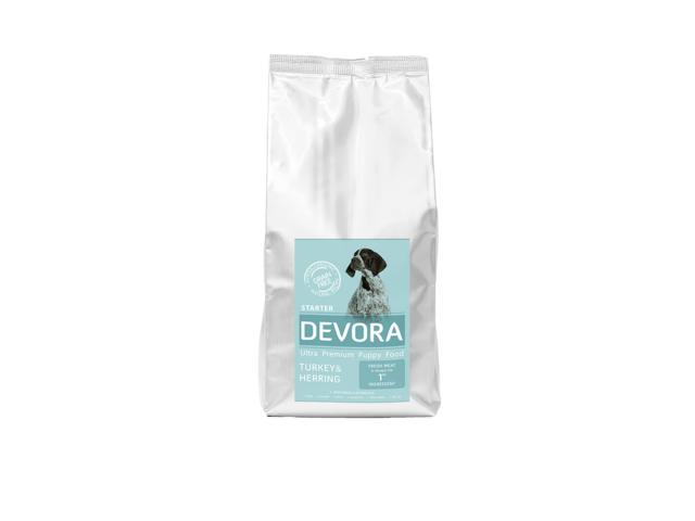 Hrana uscata pentru caini Devora Grain Free Starter cu curcan, hering si mazare 7.5 kg