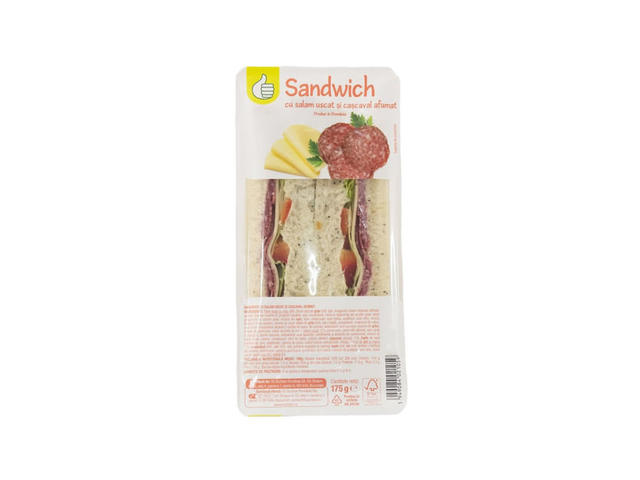 Sandwich cu salam uscat si cascaval afumat Pouce, 175 g