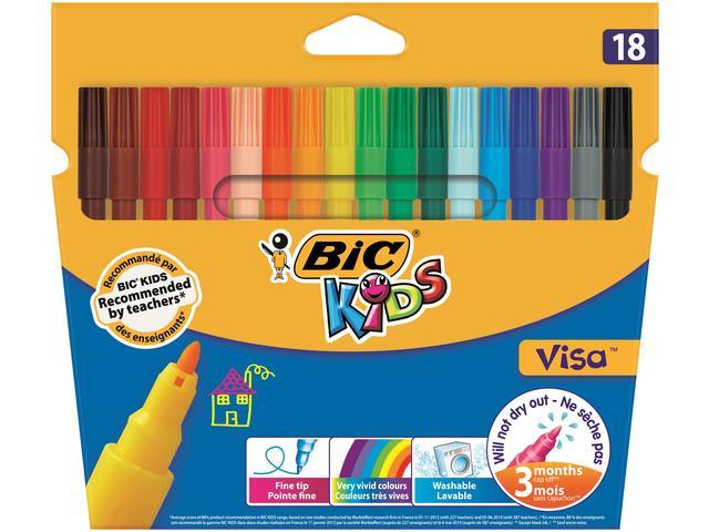 Markere de colorat BIC Kids Visa 18 buc
