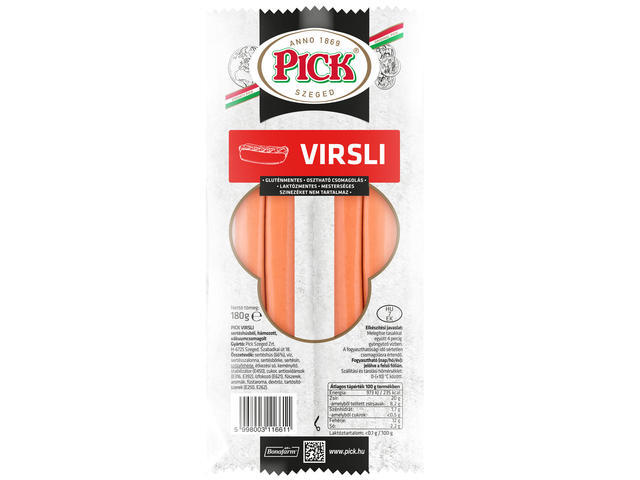 Virsli Din Carne De Porc, Cu Adaos De Apa,Afumat, Fara Membrana, Ambalat In Vid.