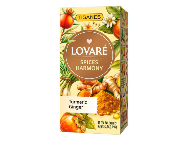Amestec de ceai de plante, mirodenii si fructe Lovare Spices Harmony, 24 pliculete