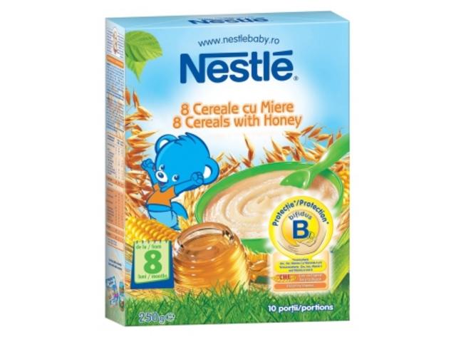 " Cereale Nestle® 8 Cereale cu Miere, 250g, de la 12 luni,"