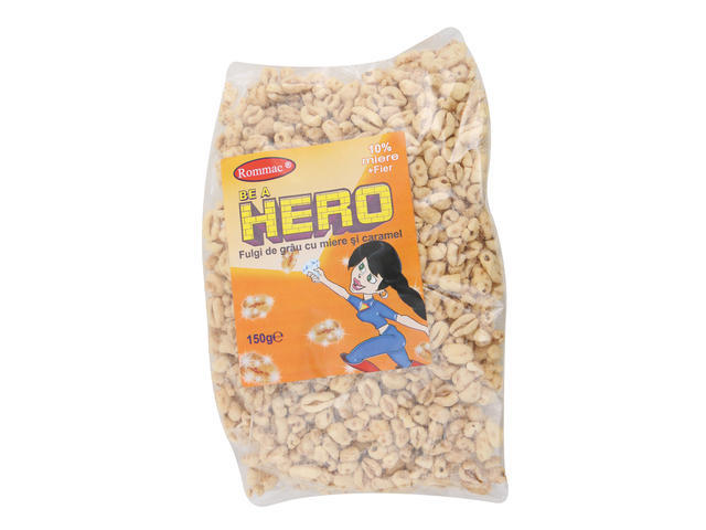 Fulgi De Grau Cu Miere Si Caramel Rommac Hero 150G