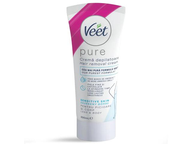 Crema depilatoare Veet Pure pentru piele sensibila, 200 ML