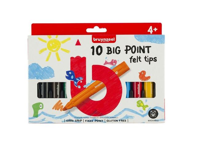 Marker pt copii, Bruynzeel, Big Point, 10buc/set